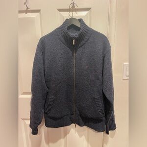 Faconnable Dark Blue Zip-Up Sweater